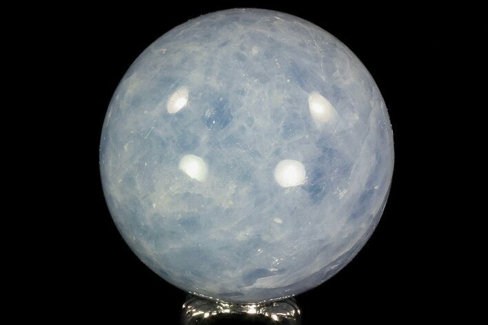 Polished Blue Calcite Sphere - Madagascar #74453